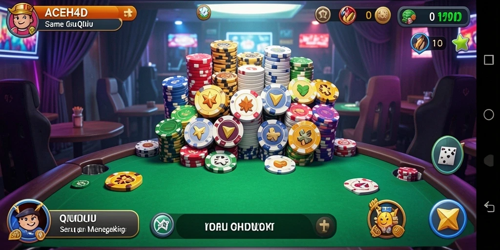 Tampilan gameplay seru dalam permainan QiuQiu ACEH4D.