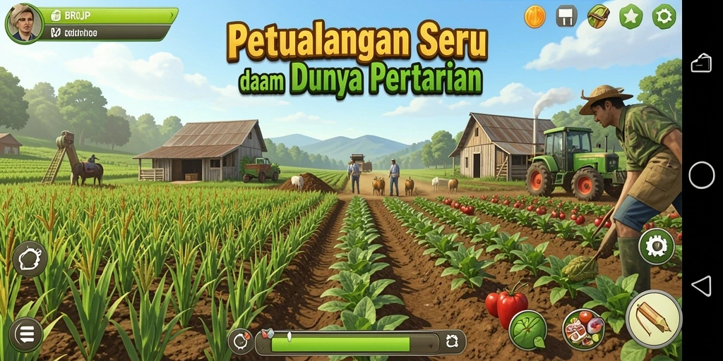 Tampilan gameplay BROJP yang menarik dalam dunia pertanian.