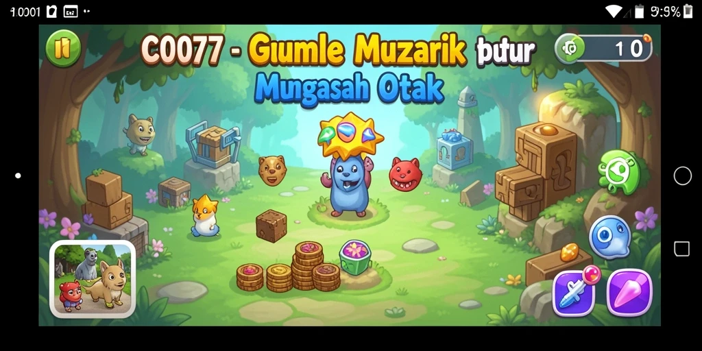 Tampilan gameplay C0077 yang penuh warna dan menantang.