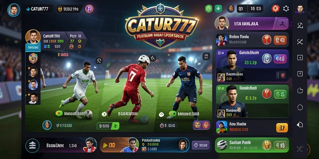 Screenshot utama CATUR777 menampilkan tampilan antarmuka taruhan olahraga.