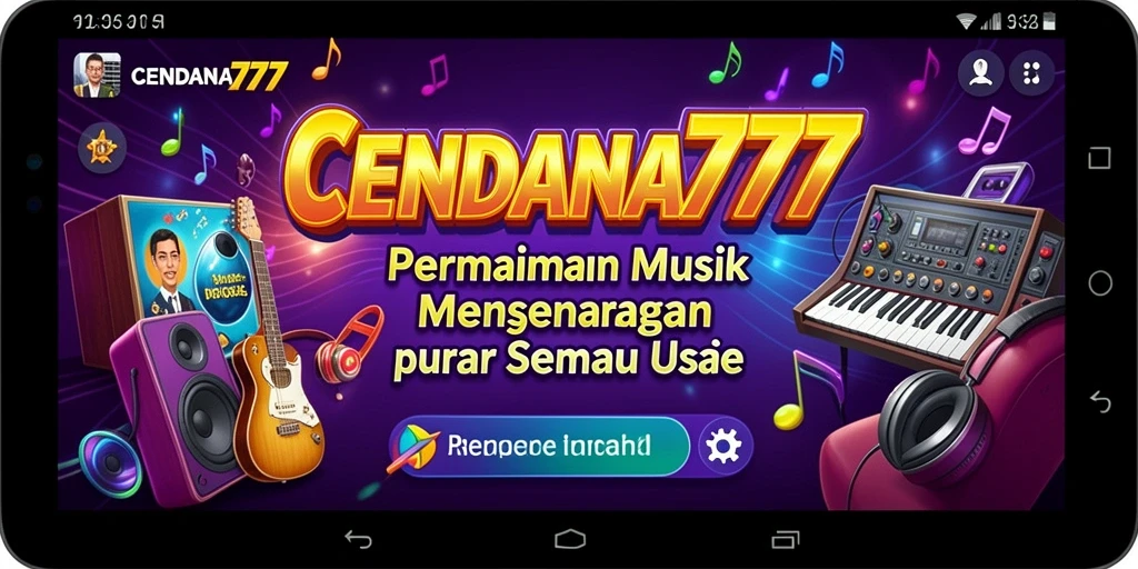 Tampilan utama CENDANA777 dengan gameplay musik yang menarik.