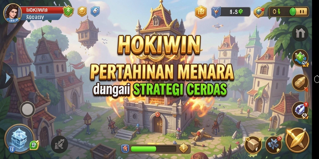 Tampilan menakjubkan dari gameplay Tower Defense HOKIWIN yang seru.