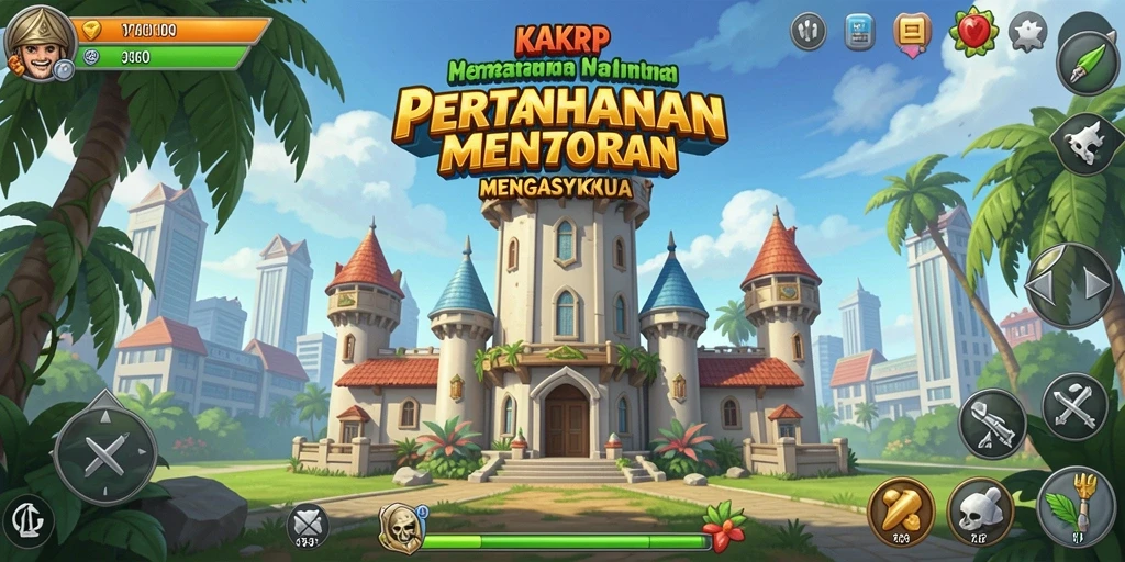 Tampilan gameplay KAKRP yang menegangkan dalam pertempuran Tower Defense.