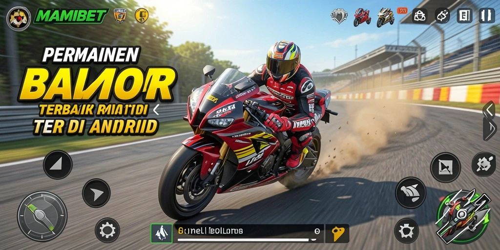 Gameplay MAMIBET yang memukau dengan balapan motor yang seru.