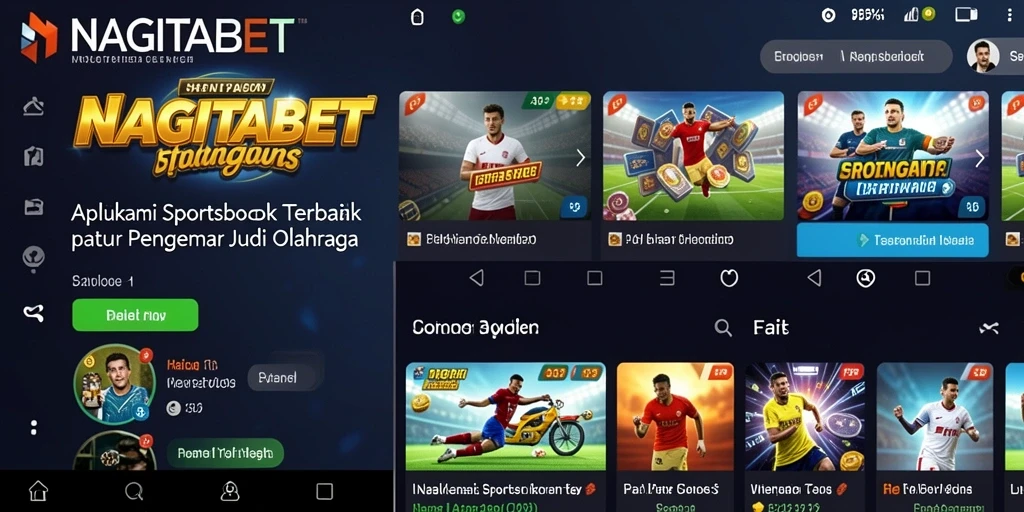 Tampilan utama NAGITABET menunjukkan berbagai pilihan taruhan olahraga.