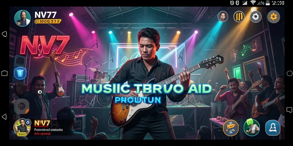 Screenshot gameplay NV77 menampilkan aksi permainan musik yang seru dan interaktif.