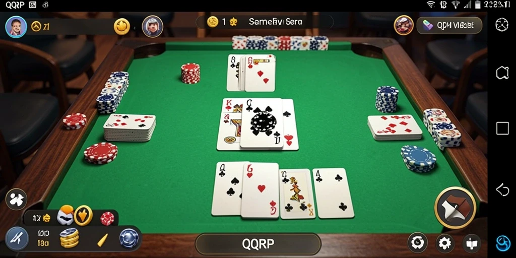 Tampilan gameplay seru dalam permainan Gaple QQRP.