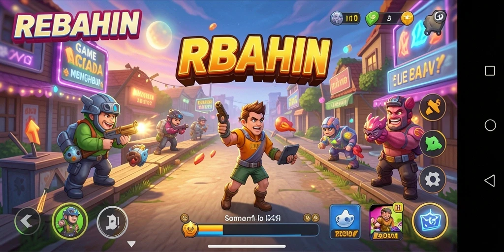 Tampilan gameplay seru dalam REBAHIN yang penuh aksi.