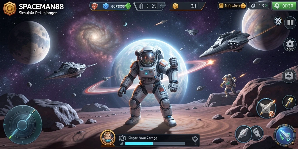 Tampilan utama gameplay SPACEMAN88 dengan aksi luar angkasa yang mendebarkan.