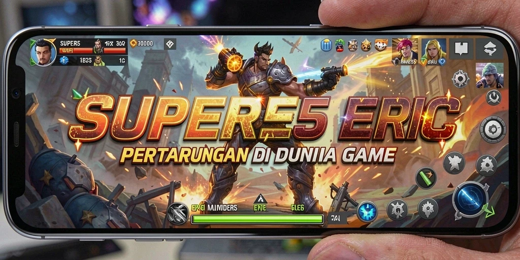 Tangkapan layar SUPER5 menampilkan aksi pertarungan yang seru dan grafis memukau.