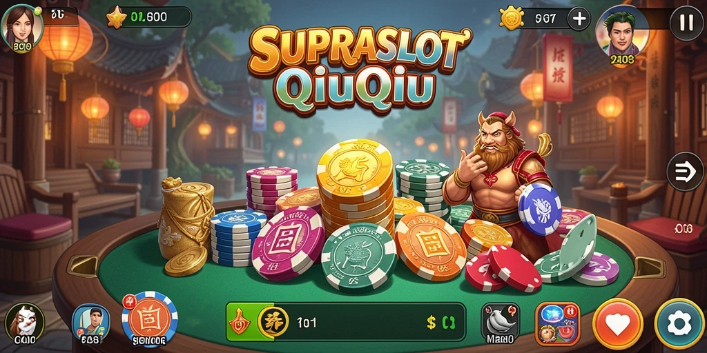 Tampilan gameplay seru SUPRASLOT dengan elemen QiuQiu yang menantang.