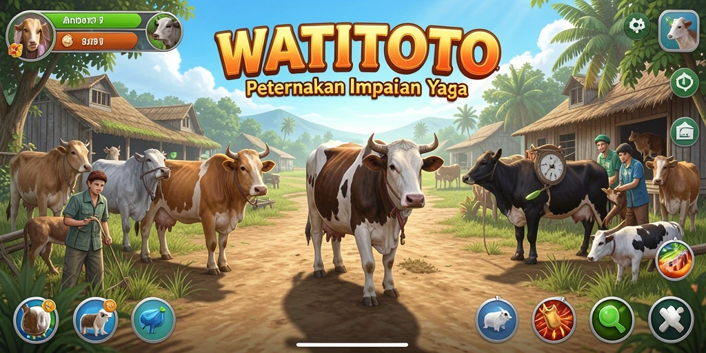 Tampilan grafis yang menarik saat bermain WATITOTO di lahan pertanian.