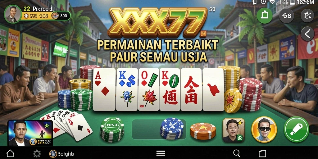 Tampilan screenshot XXX777 menggambarkan aksi seru dalam permainan Domino.