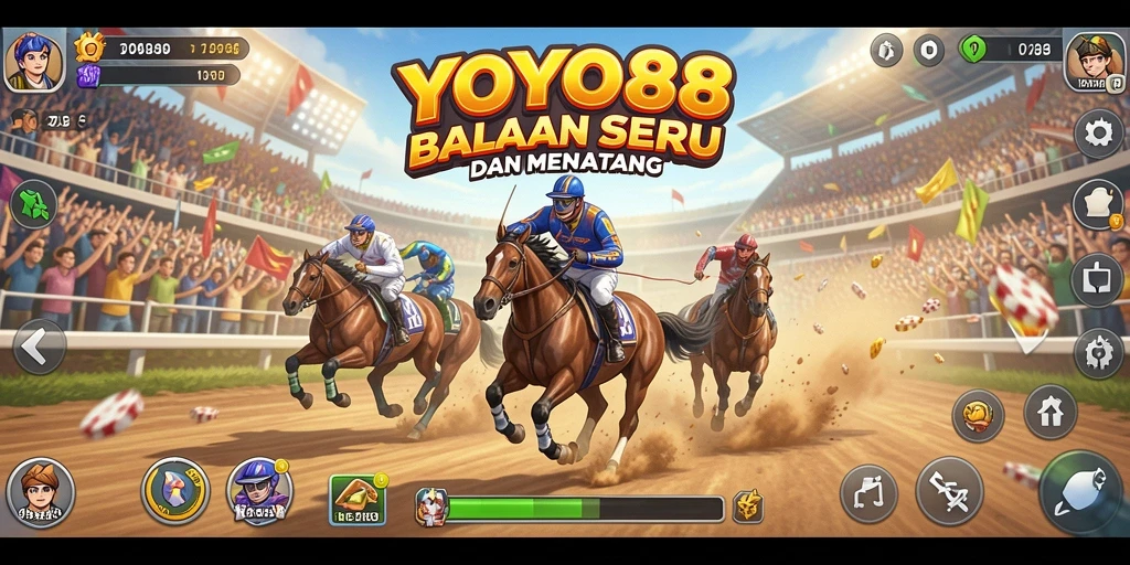 Tangkapan layar menunjukkan aksi balapan di lintasan menantang.