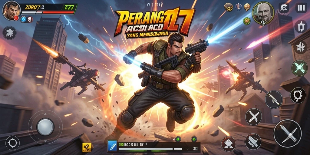 Tampilan gameplay seru ZORO77 dengan pertarungan menegangkan.